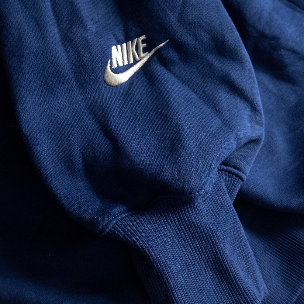 Nike Sweatshirt Size L Navy Spellout Crewneck Athleisure Logo Pullover - Picture 7 of 9
